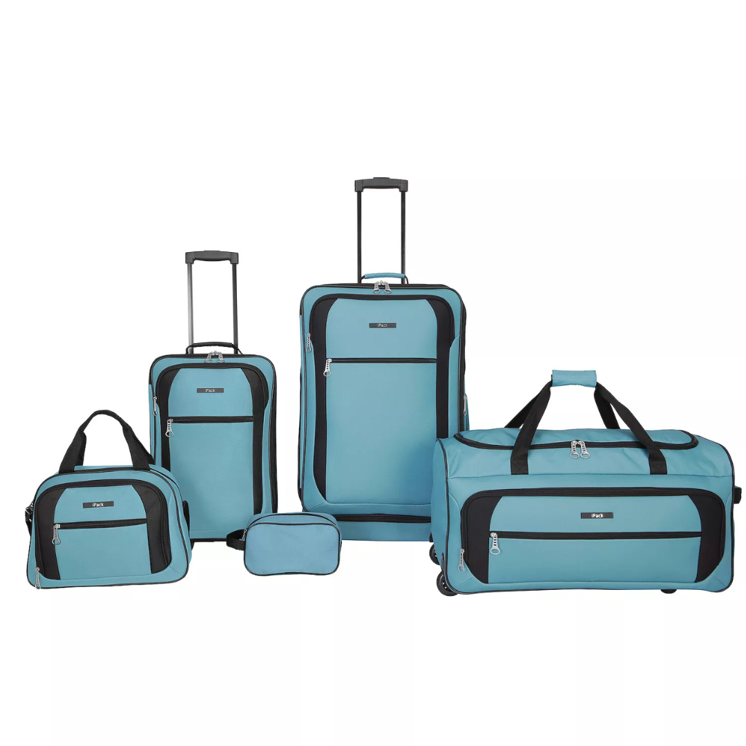 iPack Kingston 5-Piece Softside Wheeled Luggage Set (3 Colors) + $26 Kohls Rewards