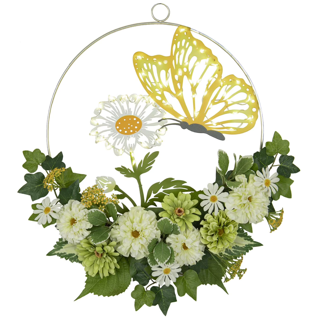 Member's Mark Pre-Lit 24" Butterfly Wreath