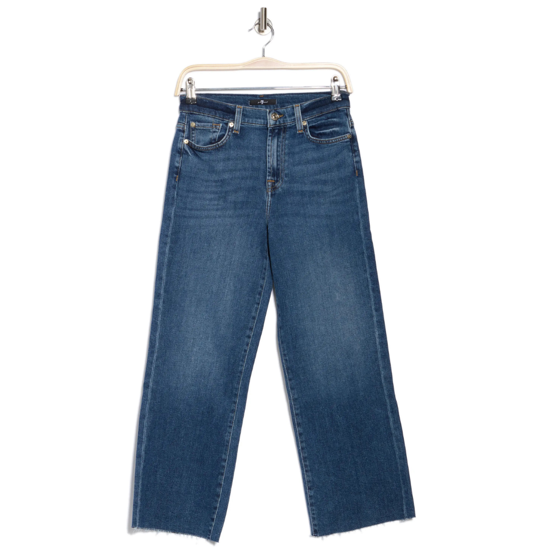 7 For All Mankind Women's Alexa Raw Hem Ankle Crop Jeans
