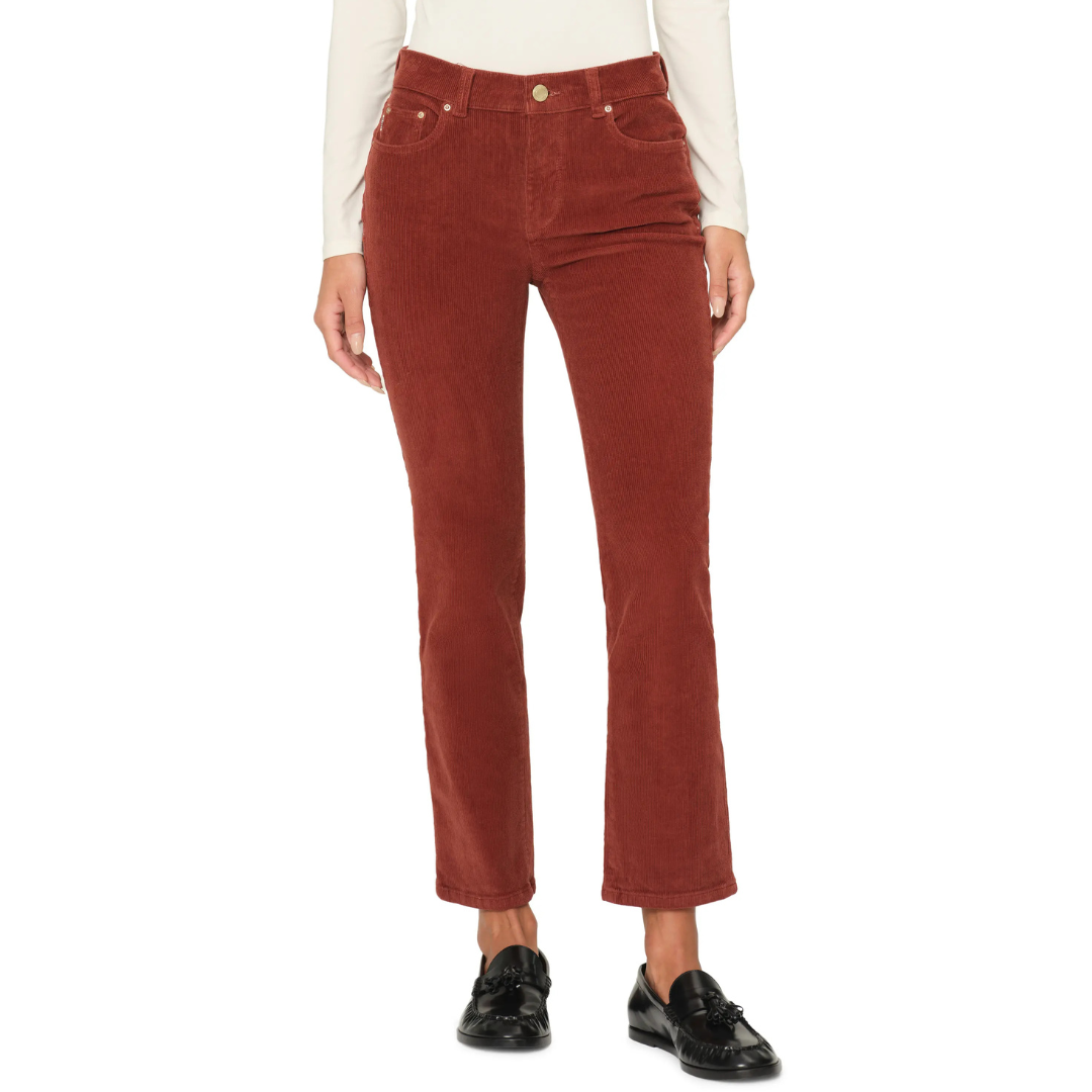 DL1961 Mara Straight Leg Mid Rise Instasculpt Corduroy Ankle Jeans