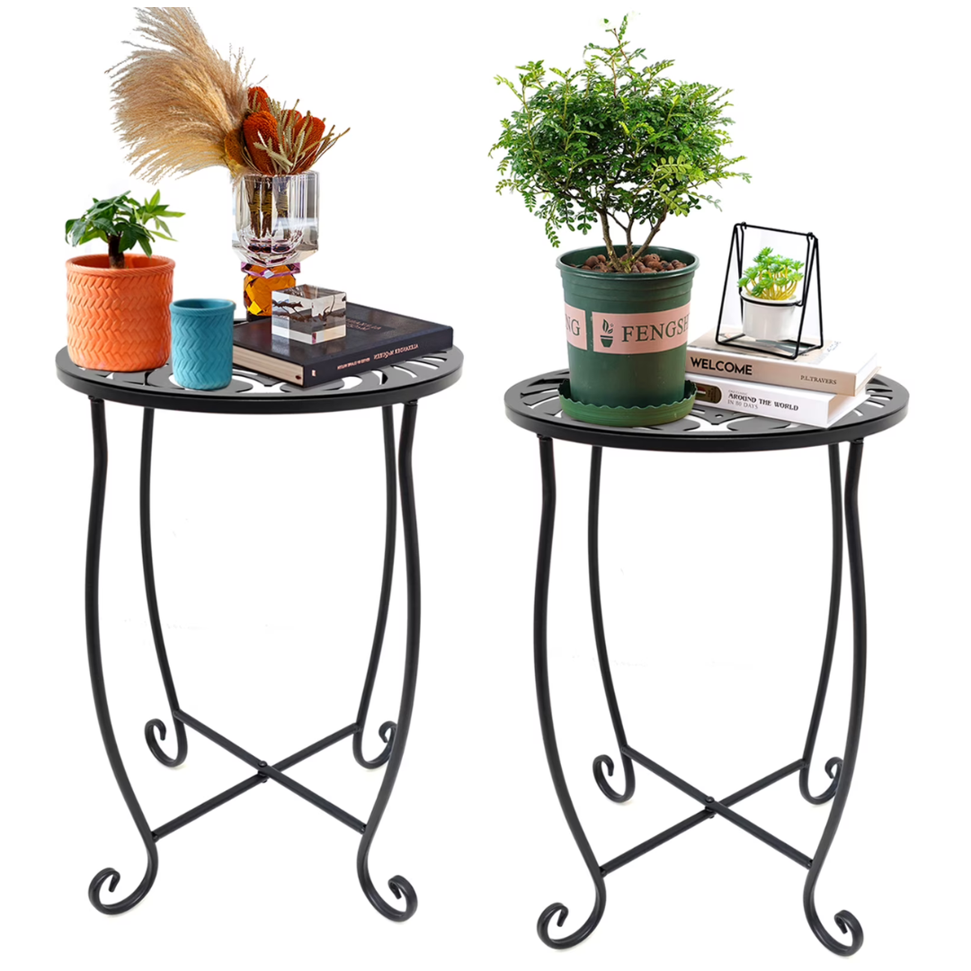 2-Pack Weather Resistant Metal Patio Side Table