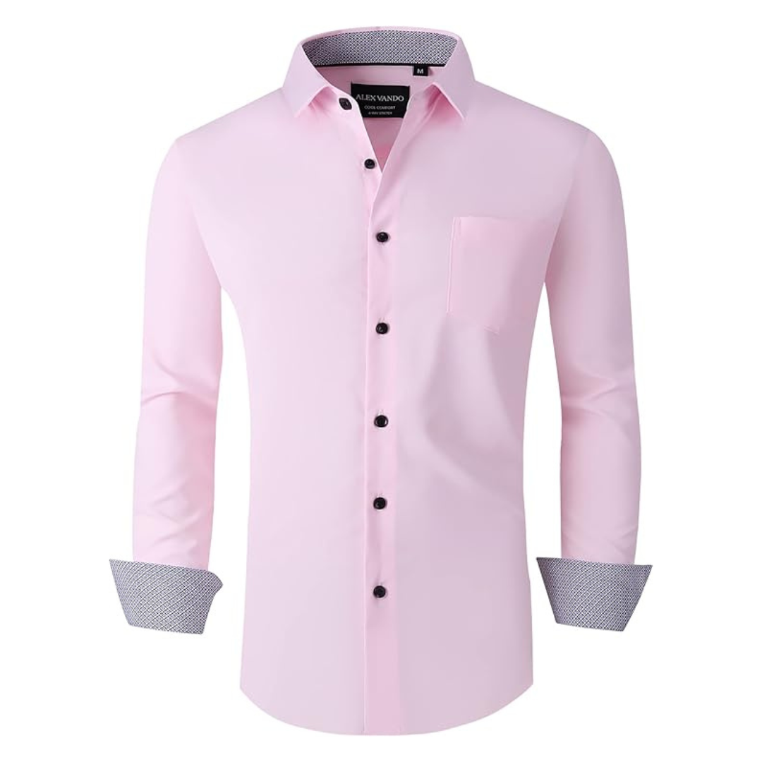 Alex Vando Men's 4-Way Stretch Wrinkle Free Button Down Shirt (Various)