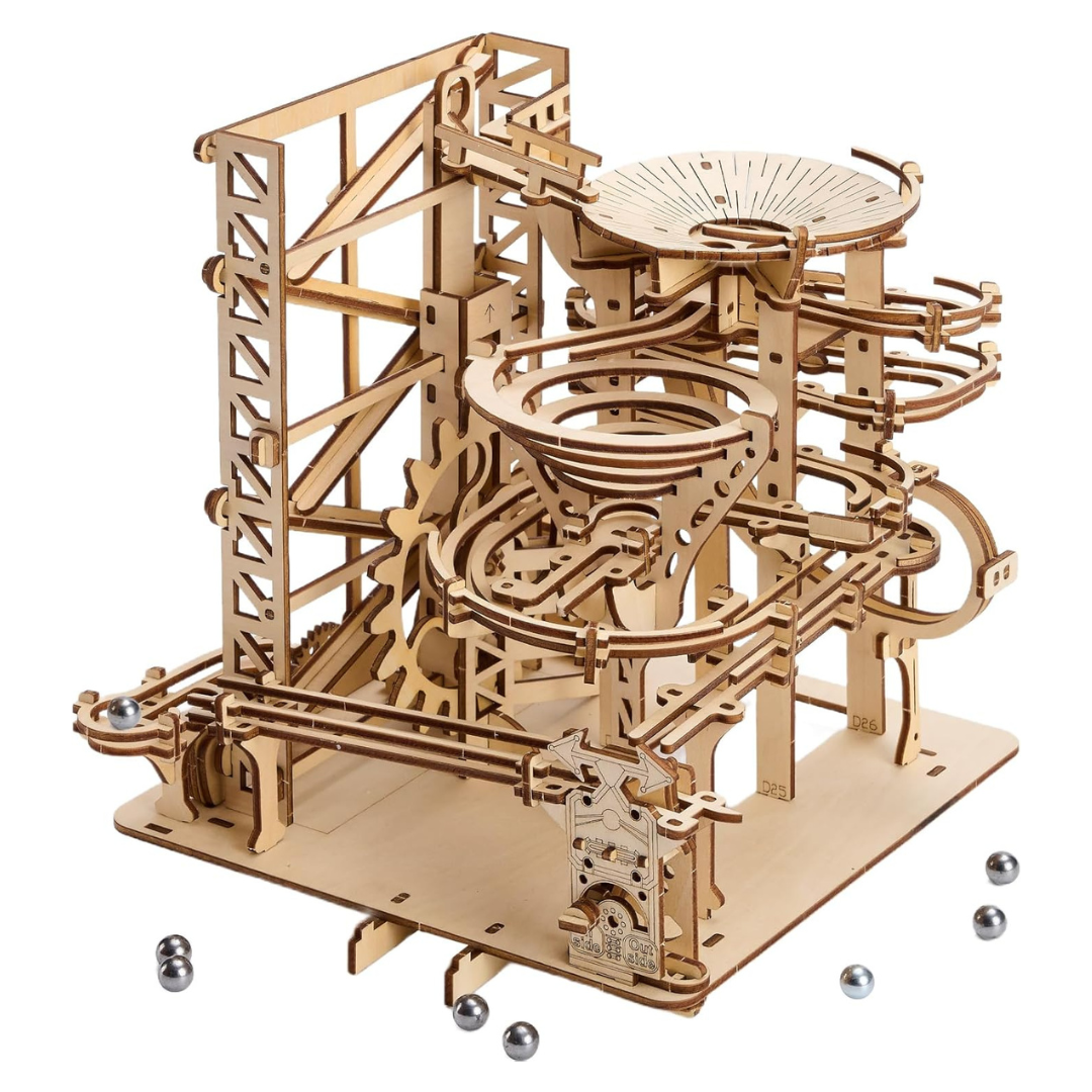 3D Mechanical Wooden Marble Run Puzzle Kit (2 Styles)