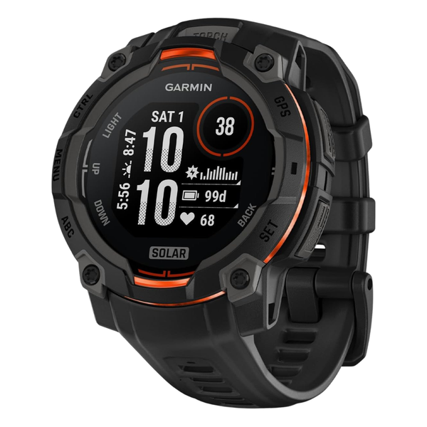 Garmin Instinct 3 45mm Solar GPS Smartwatch With Built-in Flashlight