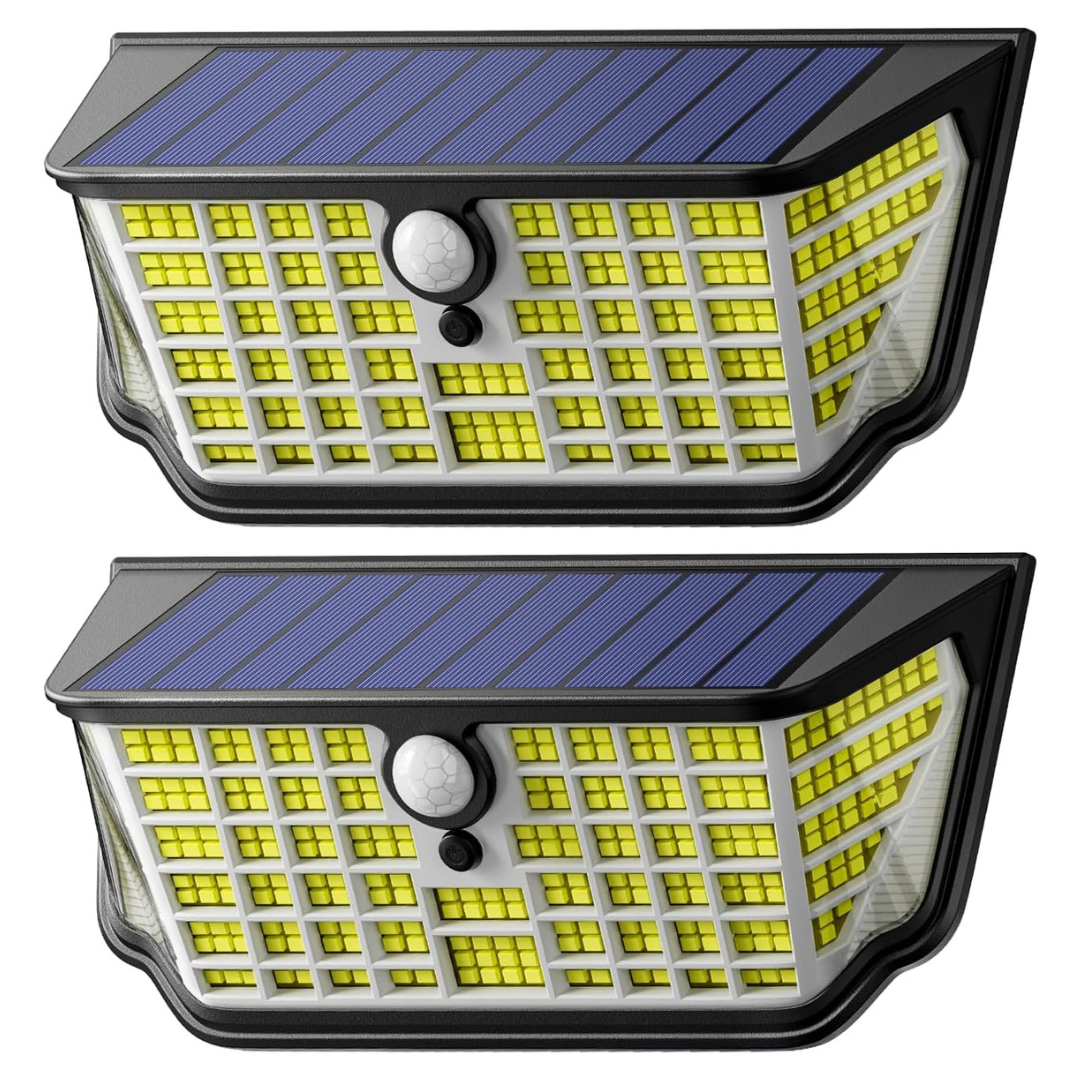 2-Pack Waterproof Motion Sensor 300 Deg. Solar Outdoor Waterproof Lights