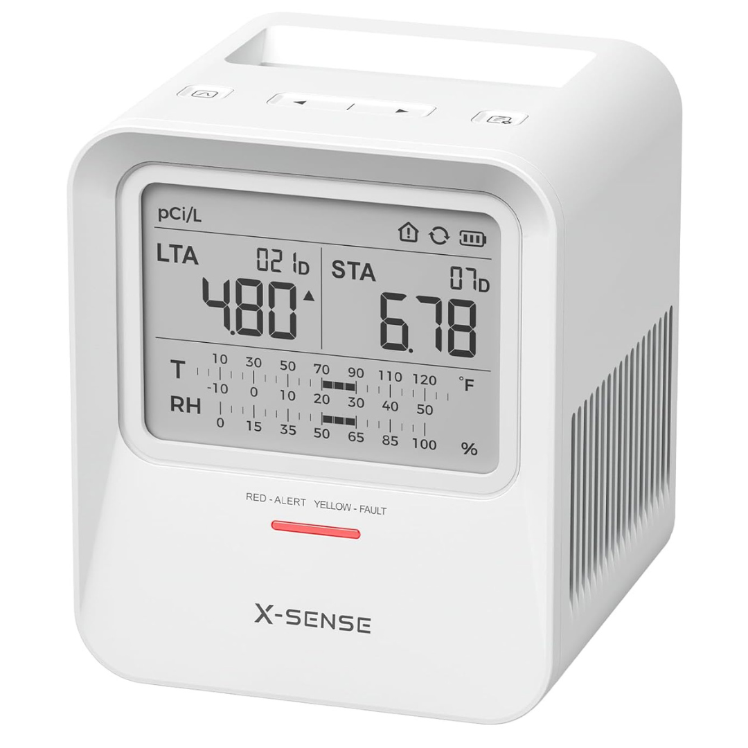 X-Sense Radon Audible & Visual Alerts One-Touch Reset Detector