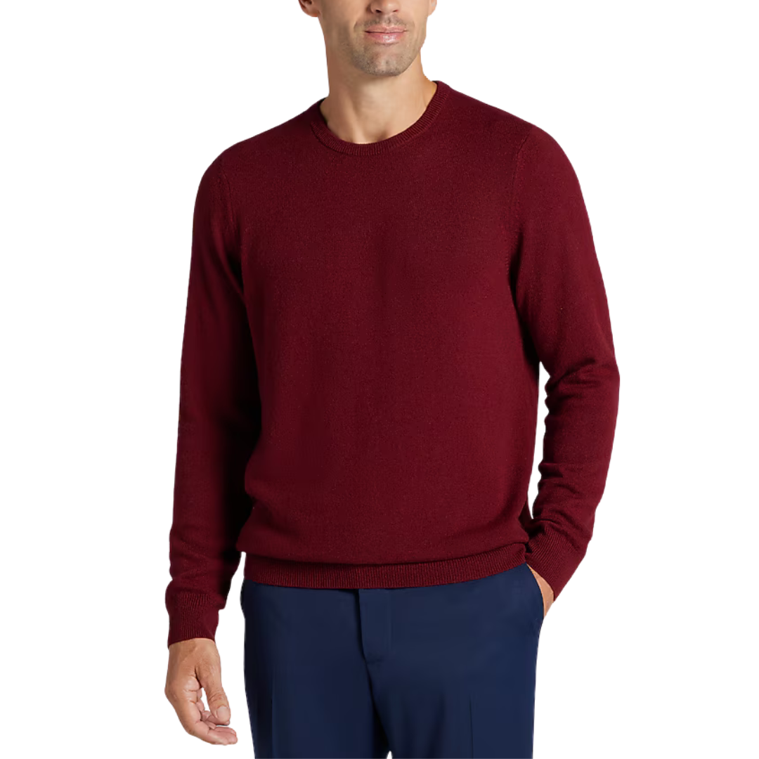 Jos. A. Bank Tailored Fit Wool-Cashmere Crew Neck Sweater