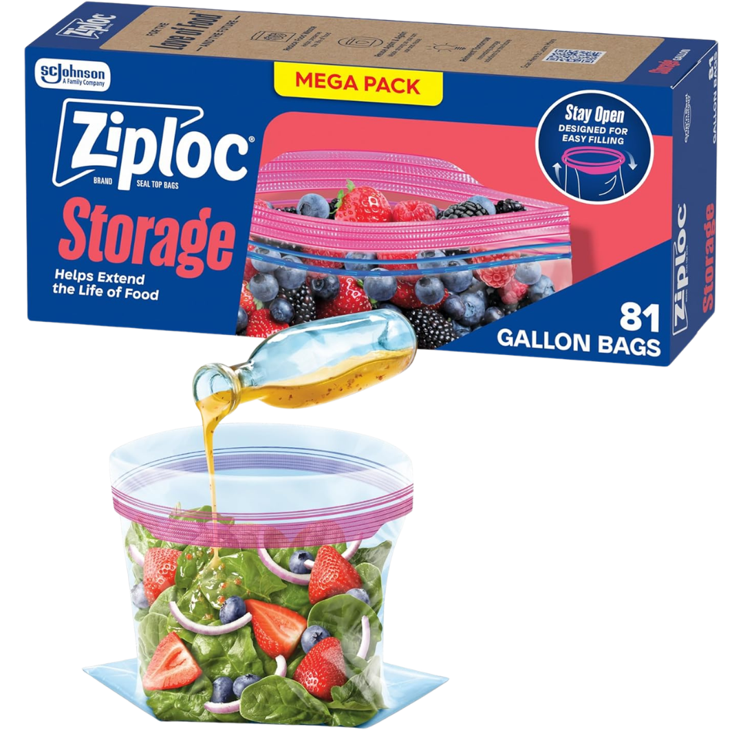 81-Count Ziploc Gallon Food Storage Bags