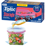 81-Count Ziploc Gallon Food Storage Bags