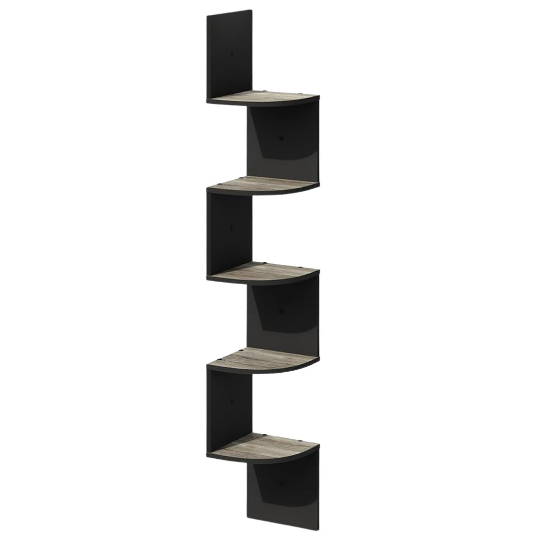 5-Tier Floating Corner Shelf Wall Mount Shelves Storage