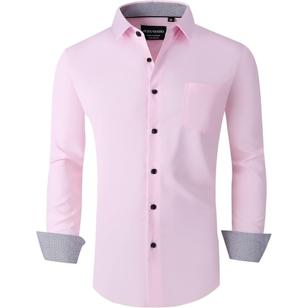 Alex Vando Men's 4-Way Stretch Wrinkle Free Button Down Shirt (Various)