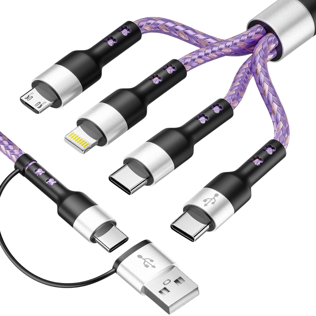 5ft Dual USB-C 4-in-1 Multi Charging Cable