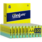 100-Count Lonlife High-Performance AA Alkaline Batteries