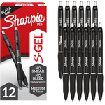 12-Count Sharpie Medium Point Black Ink Gel Pens