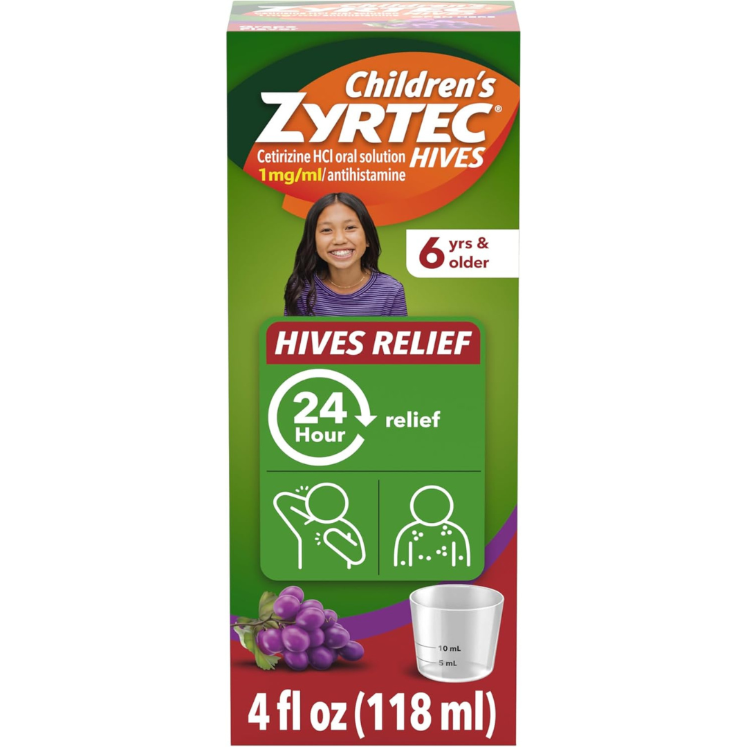 Zyrtec Kids Hives Relief Cetirizine Antihistamine Liquid (4 Oz)
