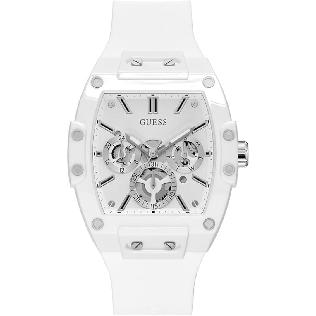 Guess Men's Multi-Function 43mm White Silicone Strap Watch