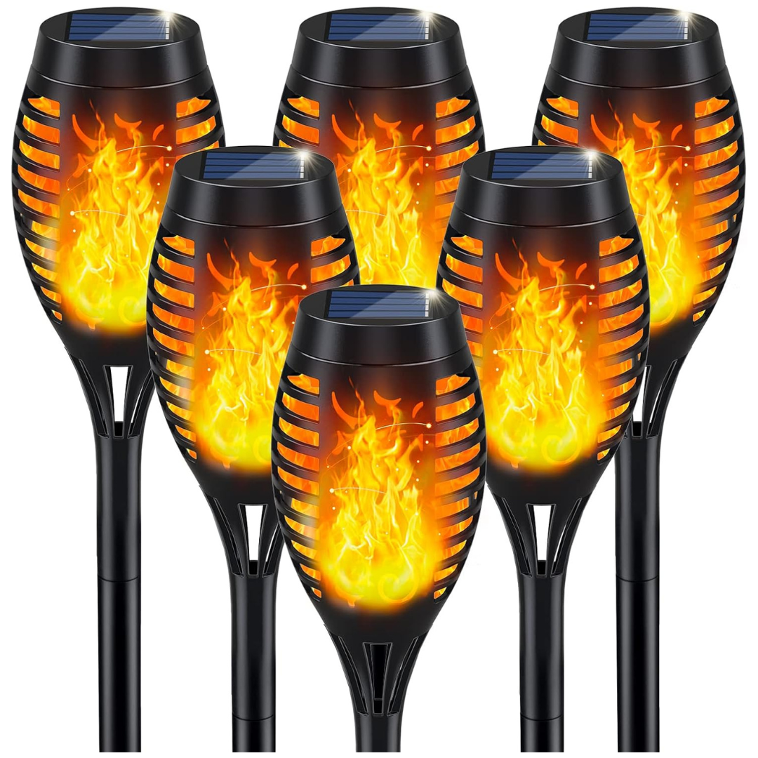 Solar Torch Light With Flickering Flame For Outdoor Decor