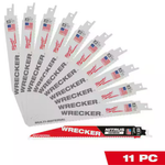 10-Pack Wrecker 9" 7-11 TPI Multi-Material Bi-Metal Sawzall Blade Set