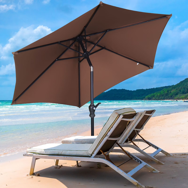 Autlaycil 7.5FT Patio Umbrellas w/ Push Button Tilt & Crank