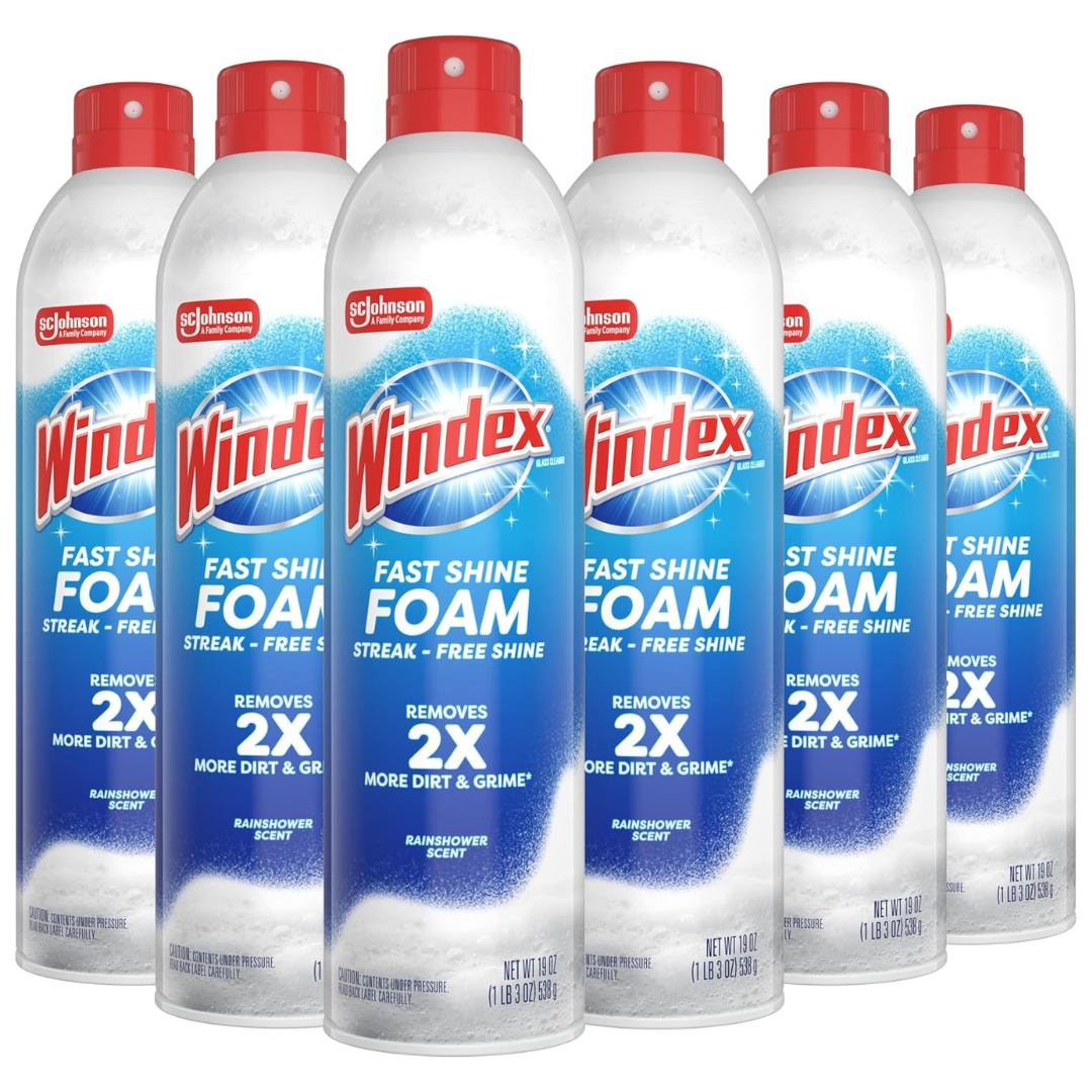 6-Pack 19-Oz Windex Fast Shine Foam Glass Cleaner