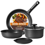 6-Piece Carote Nonstick Cookware Set With Detachable Handles (2 Colors)