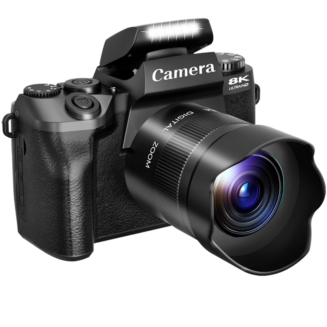8K 64MP 4" Touch Dual-Lens WiFi Digital Camera W/ 16X Zoom & 32GB Card