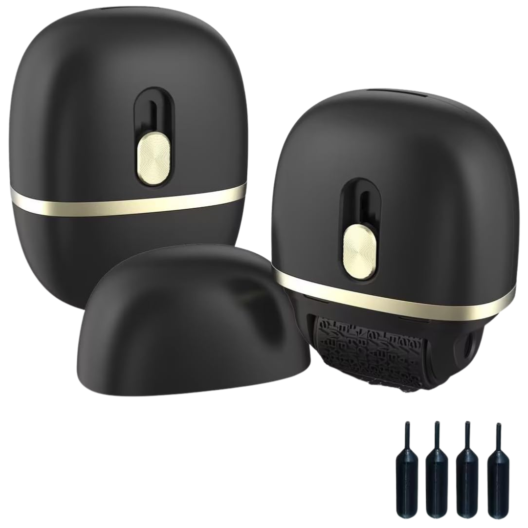 2-Pack Lomil Identity Protection Roller Stamp Set With 4 Refills