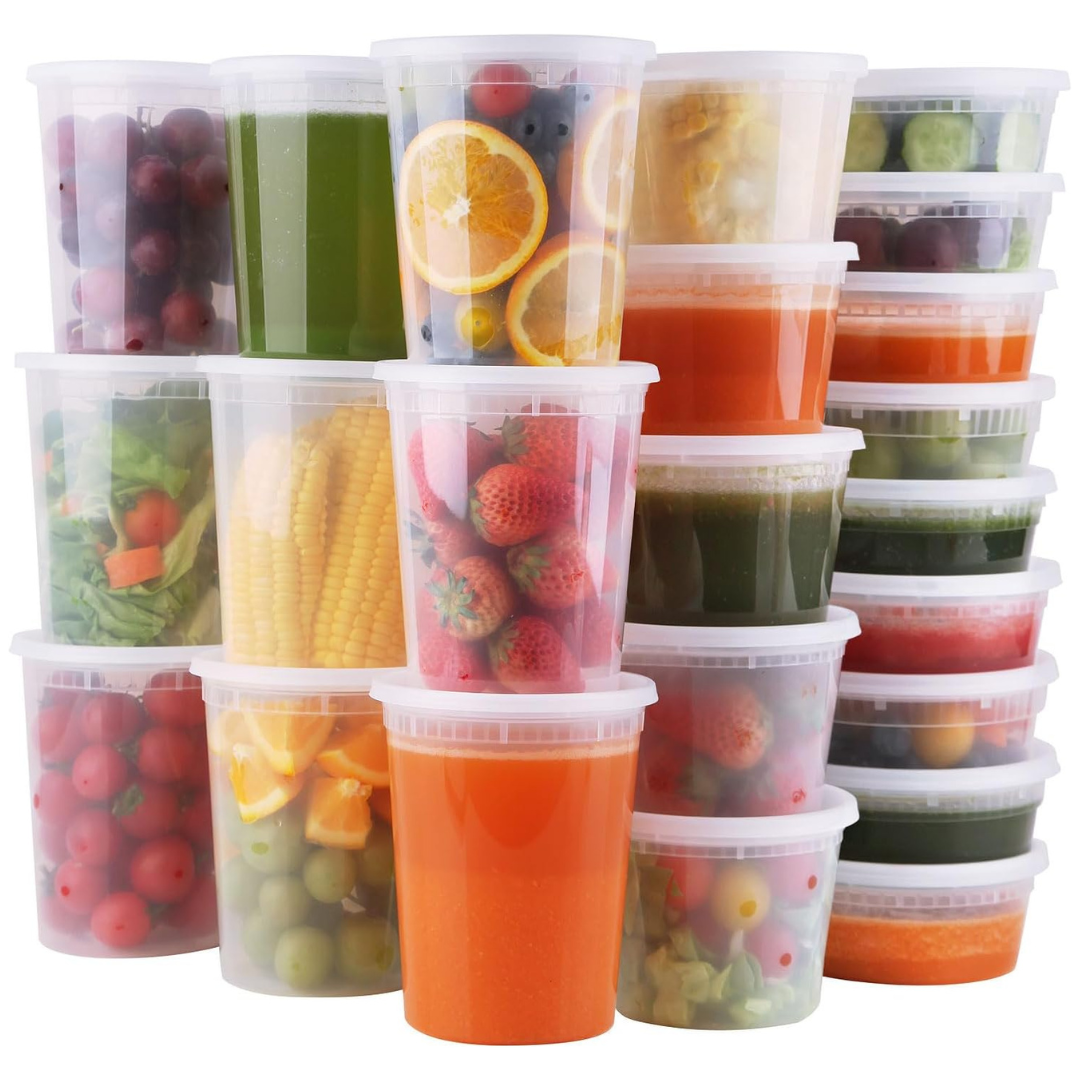 8oz 48 Sets WGCC Deli Disposable Containers