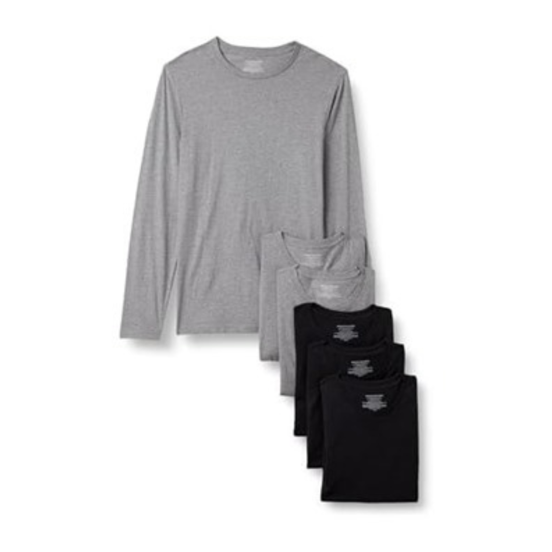 6-Pack Amazon Essentials Men's Slim Fit Cotton Crew Neck Undershirts