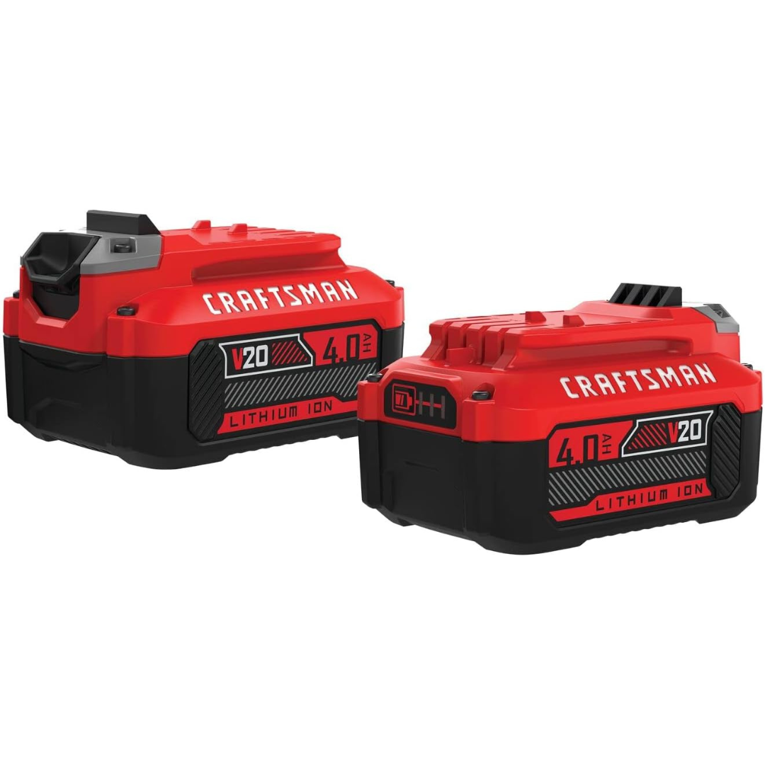 2-Pack Craftsman 4.0-Amp Hour V20 Lithium Ion Battery