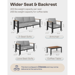4-Piece Oasbira Aluminum Outdoor Patio Furniture Set
