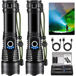 2-Pack LNRYY Rechargeable High Lumens Flashlights
