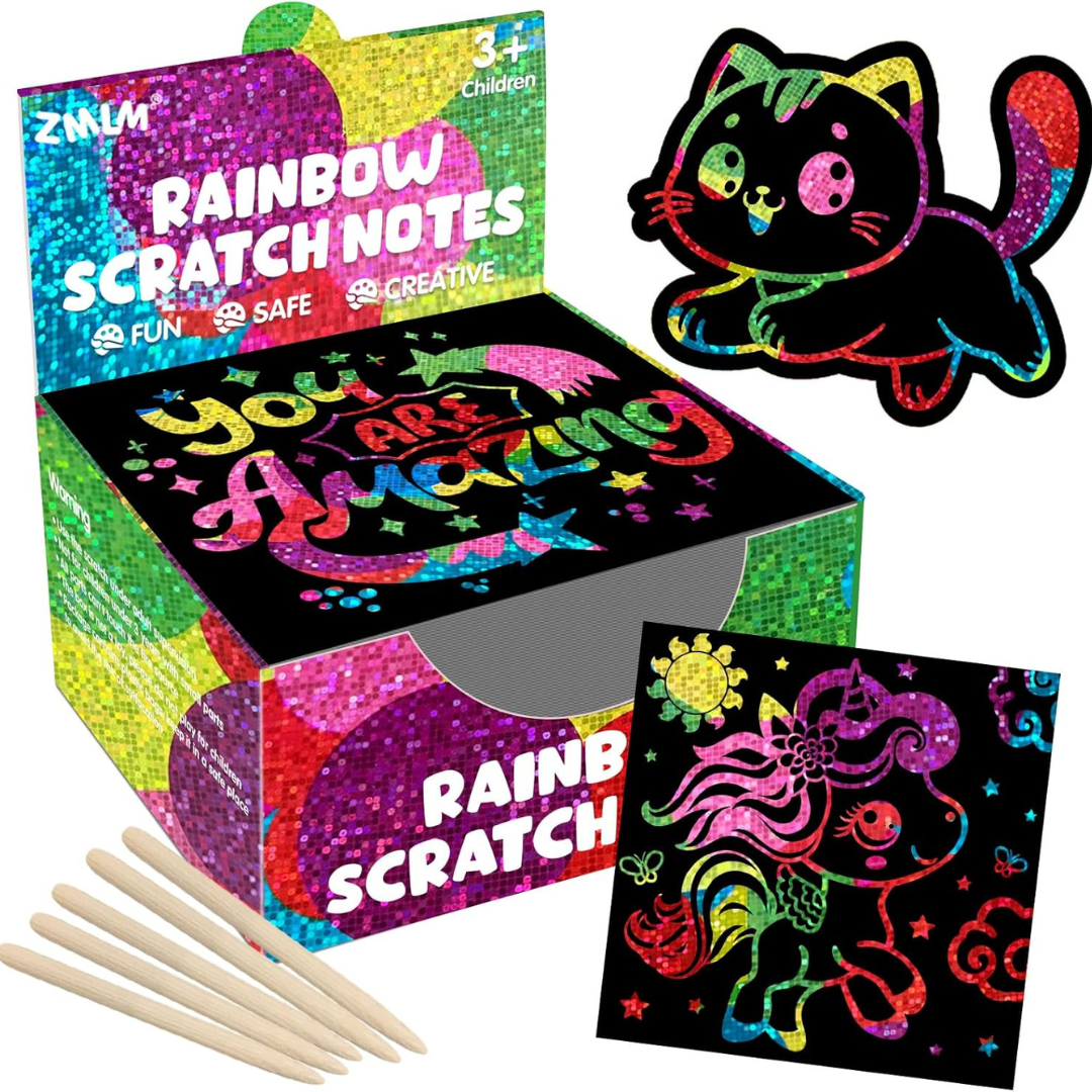 165-Piece Rainbow Scratch Paper Art Notes