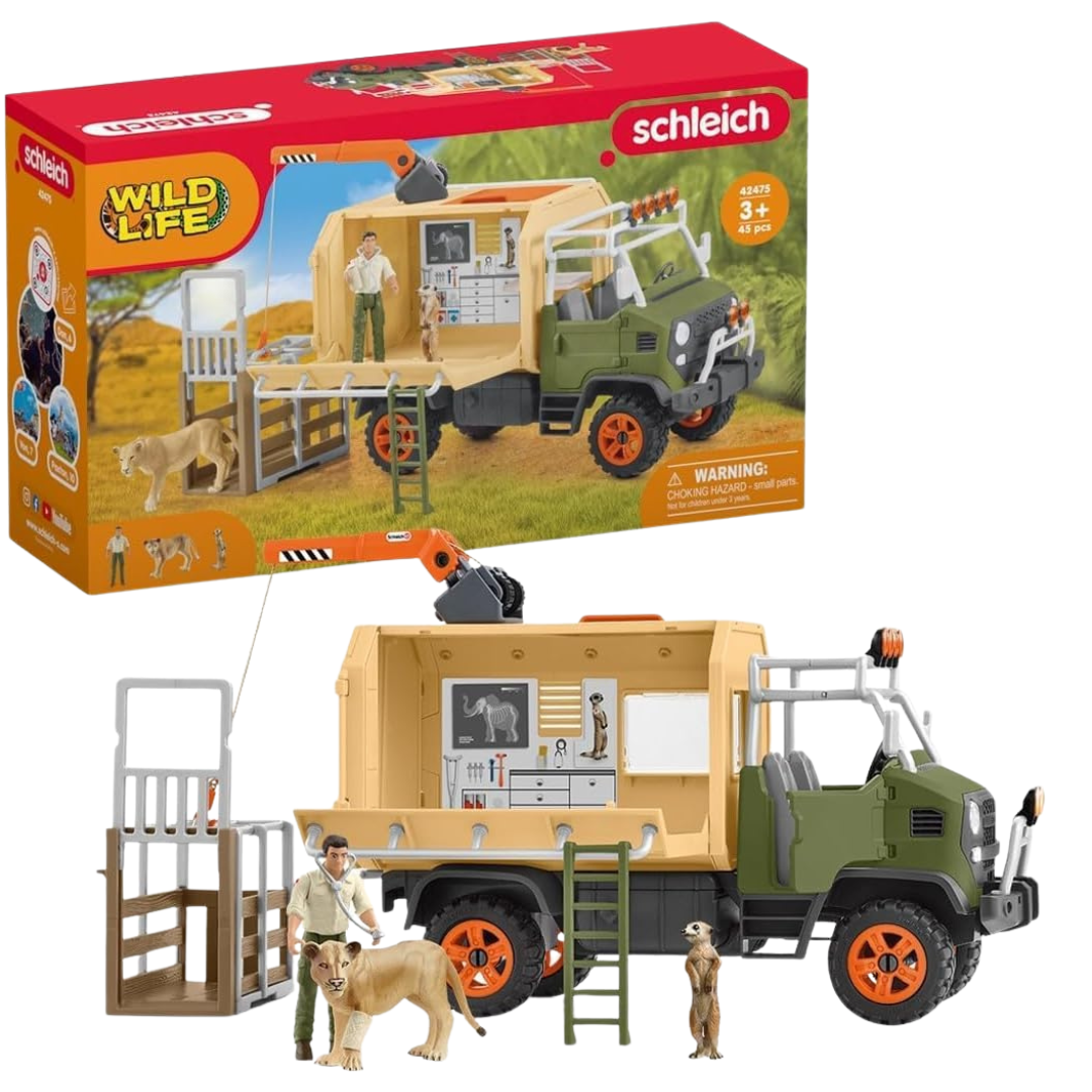 45-Piece Schleich Wild Life Animal Rescue Toy Truck Playset