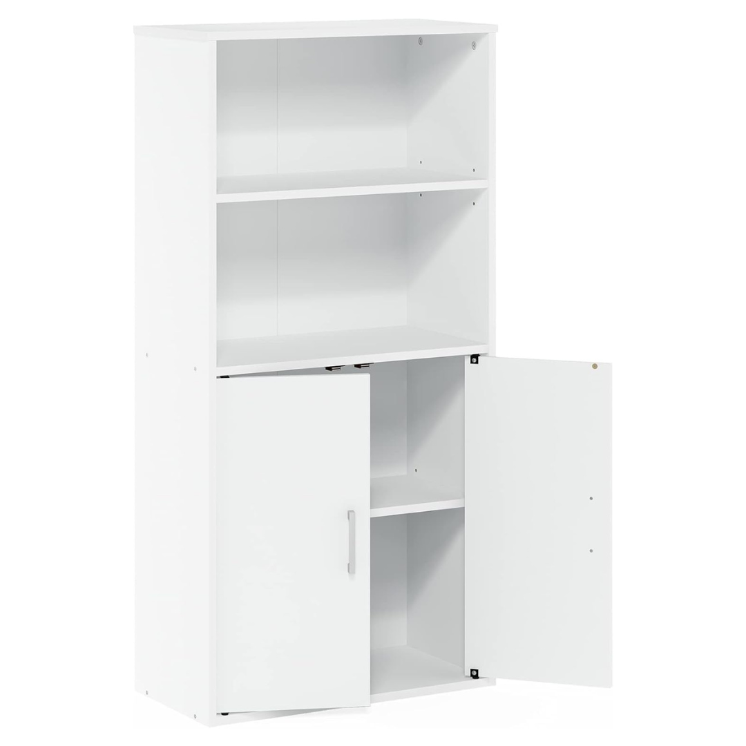 Furinno Pasir Storage Cabinet With 2 Open Shelves And 2 Doors