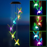 Color Changing LED Hummingbird Wind Chime Solar String Lights