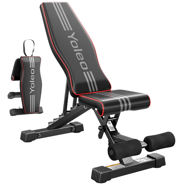Yoleo Adjustable Weight Foldable Bench Press For Full Body Workout