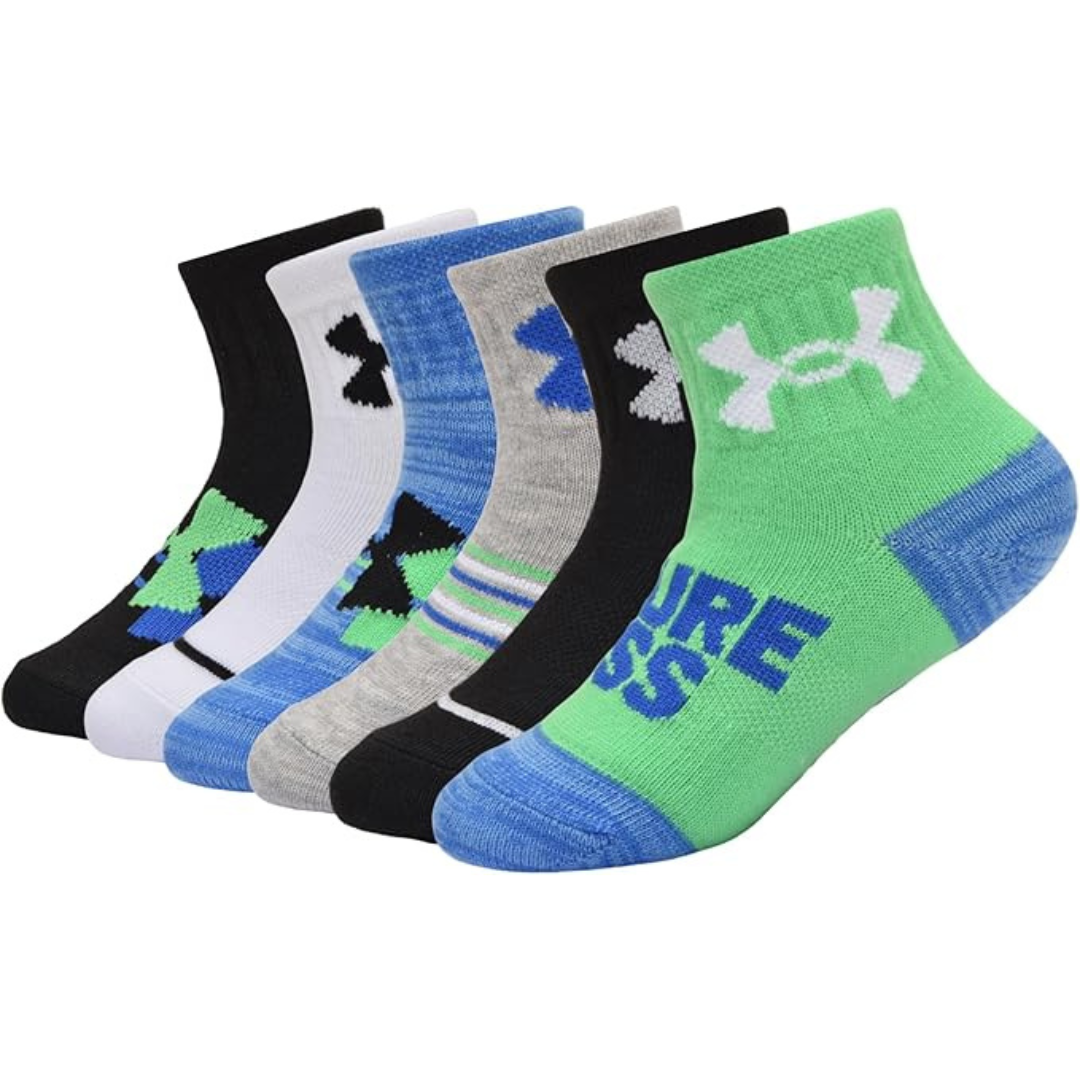 6-Pair Under Armour Girls Quarter Socks