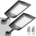 2-Pack 3000LM Solar Powered LED Flood Light With Motion Sensor