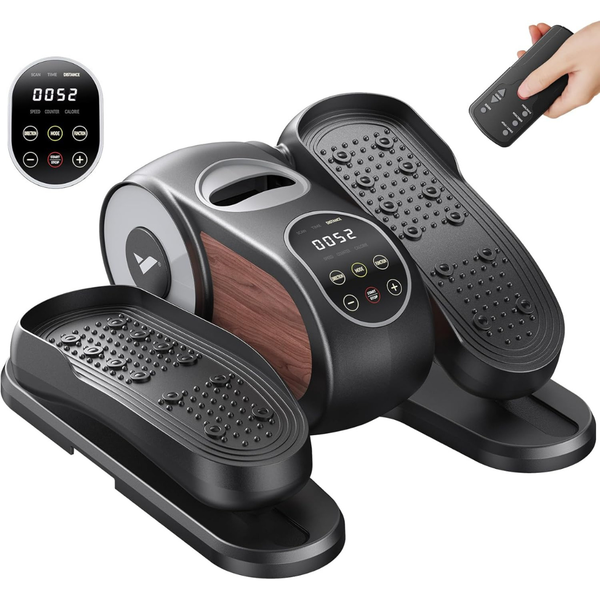 Under Desk Elliptical Leg Exercise Machine w/ 12-Speeds & Remote