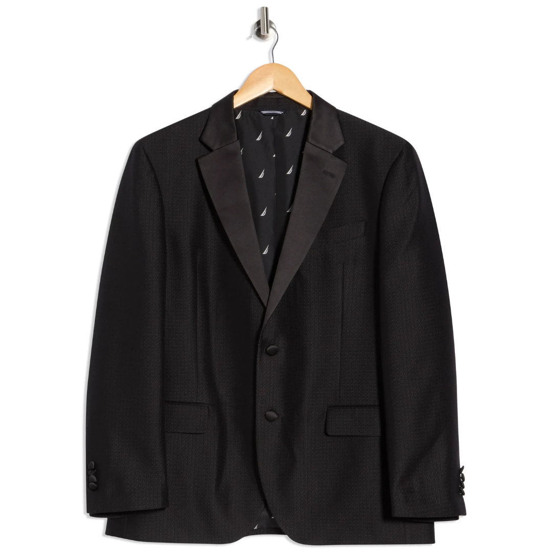 Nautica Men's Bridge Satin Notch Lapel Jacquard Dinner Jacket