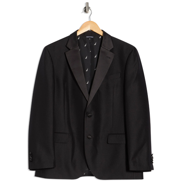 Nautica Men's Bridge Satin Notch Lapel Jacquard Dinner Jacket