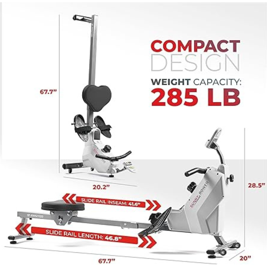 Sunny Health & Fitness Compact Folding Magnetic Rowing Machine