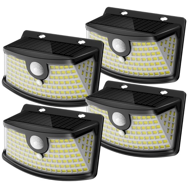 4-Pack Waterproof 120-LED Solar Motion Sensor Lights