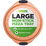 NutriChef 13'' Nonstick Pizza Tray With Silicone Grip Handles