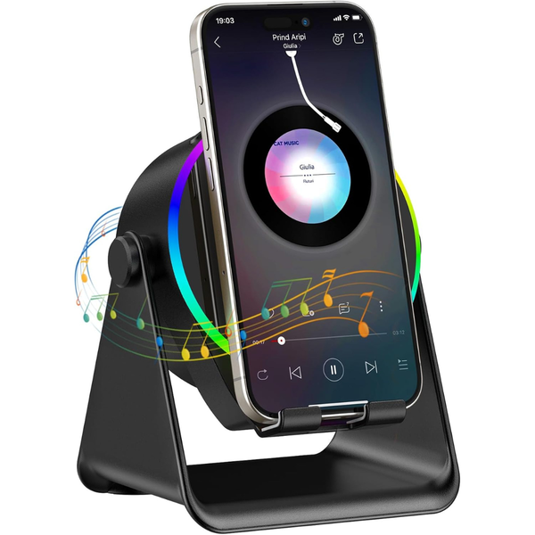5-in-1 Wireless Induction Bluetooth Speaker With Cell Phone Stand
