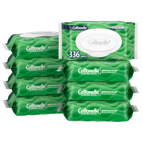 336-Count Cottonelle GentlePlus Flushable Wet Wipes