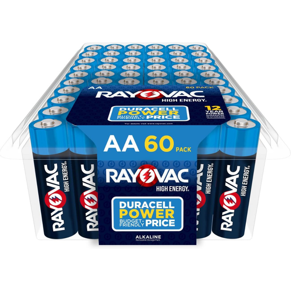 60-Count Rayovac High Energy Alkaline AA Batteries