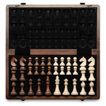 A&A 15" Folding Portable Magnetic Wooden Chess Set W/ 2 Extra Queens