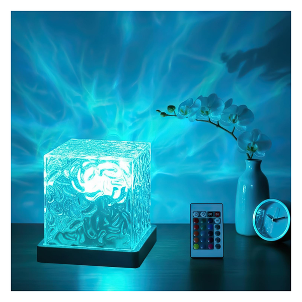 16 Color LED Ocean Wave Projector Night Light W/ Touch & Remote Control